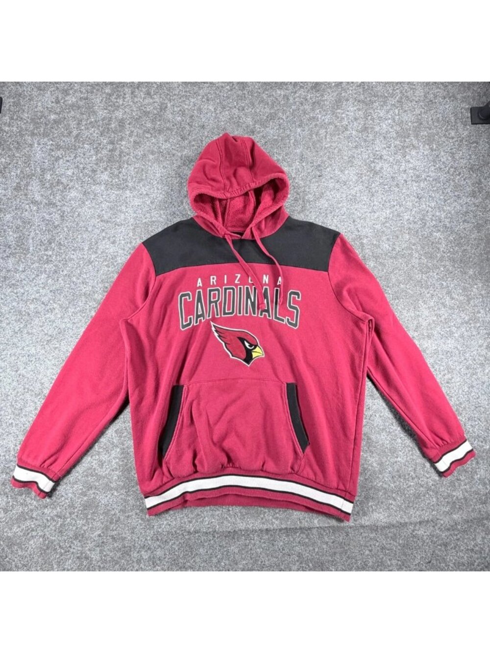 NFL Arizona Cardinals Pullover Hoodie Mens XL Red Black Football Performance